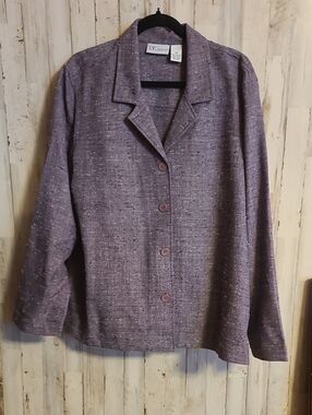 THE TOG SHOP Purple Tweed Button-Front Jacket